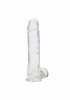 Realistyczne żelowe dildo penis na przyssawce transparentny 25,4 cm